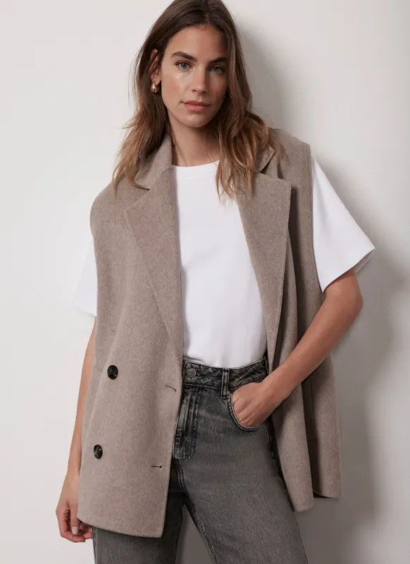 Beige Wool Blend Blazer sold by Mint Velvet