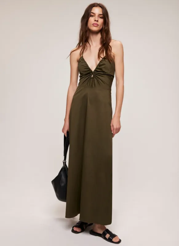Khaki Cutout Maxi Dress sold by Mint Velvet