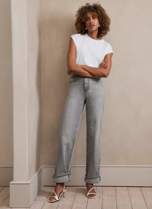 Grey Workable Wide Jeans sold by Mint Velvet