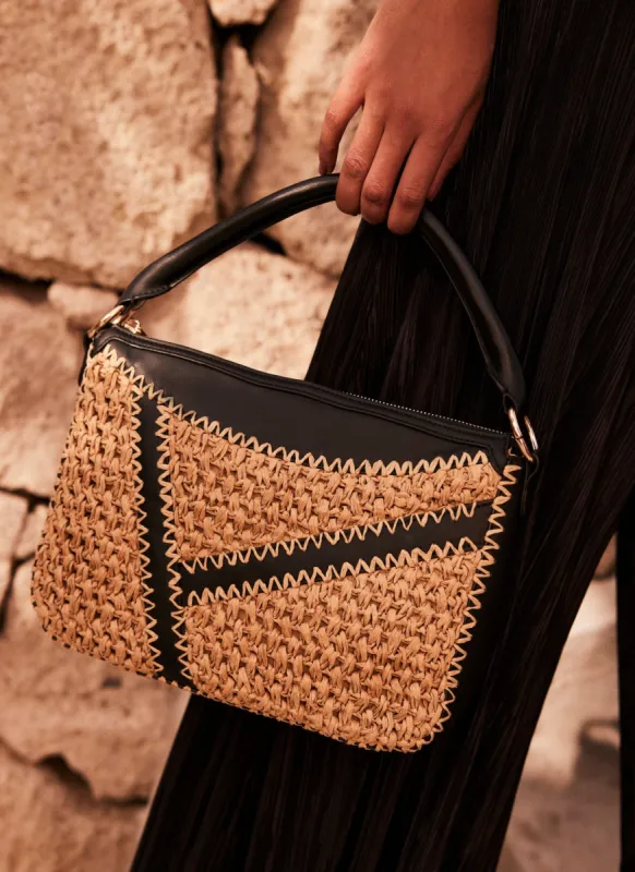 Neutral Woven Crossbody Bag sold by Mint Velvet