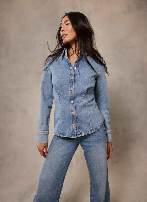 Indigo Blue Denim Fitted Shirt sold by Mint Velvet