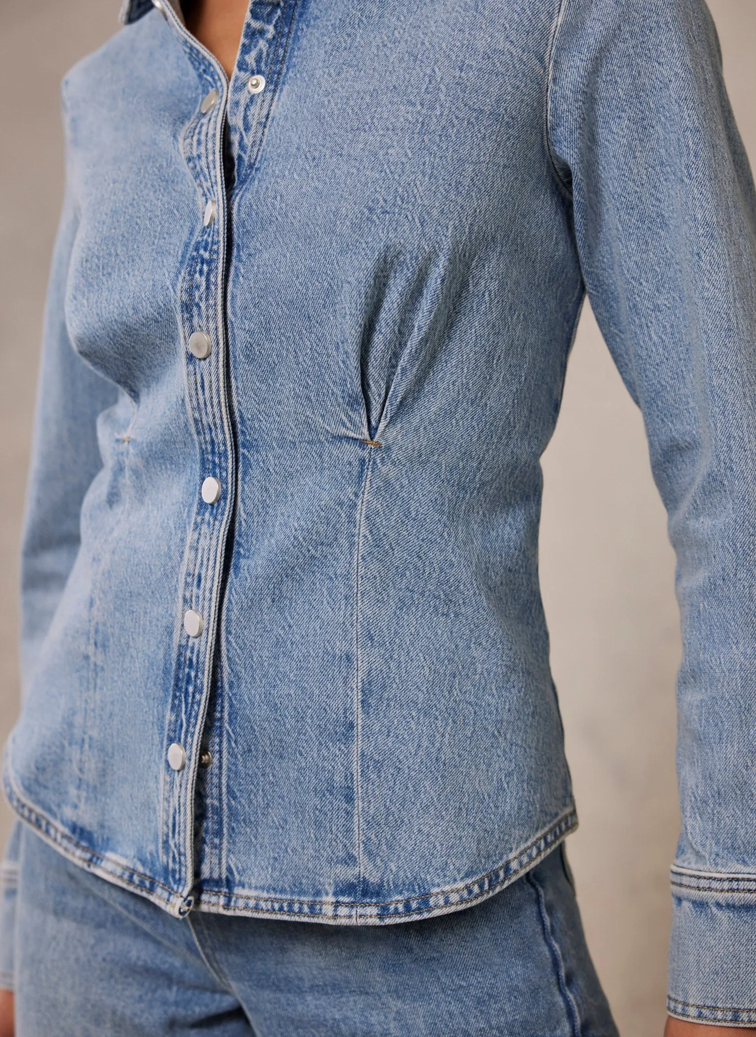 Indigo Blue Denim Fitted Shirt sold by Mint Velvet product image thumbnail 4