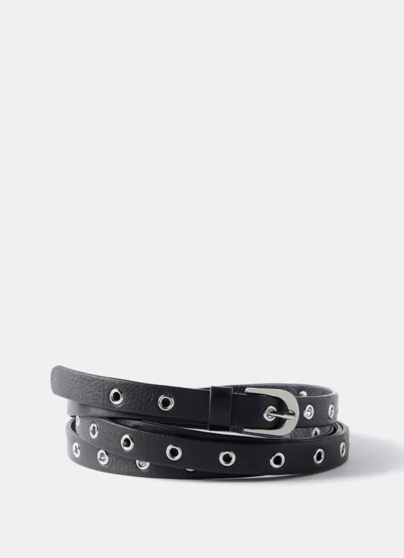 Black Leather Double Wrap Belt sold by Mint Velvet