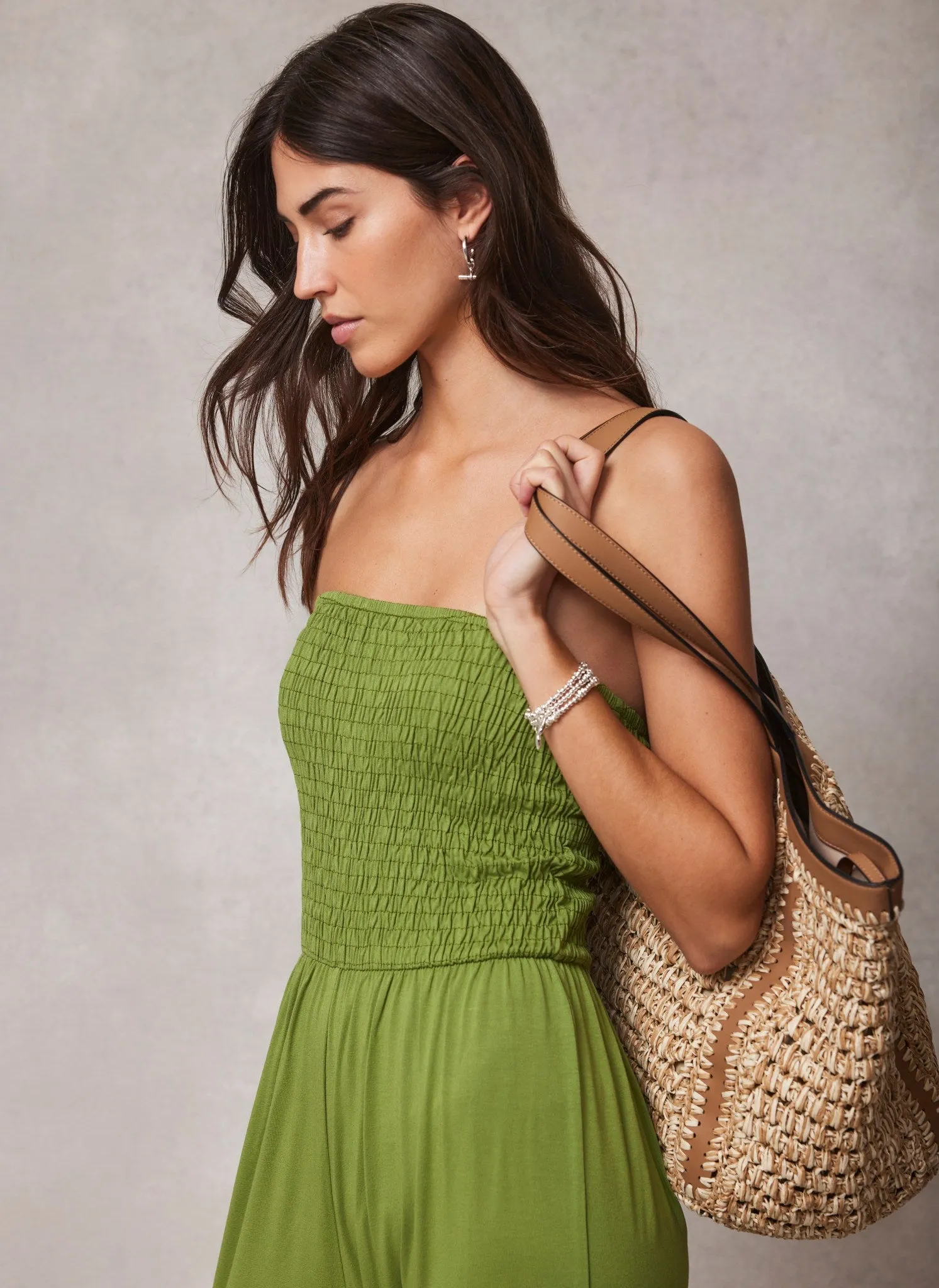 Green Jersey Bandeau Jumpsuit sold by Mint Velvet product image thumbnail 3
