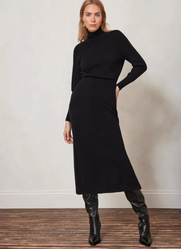 Black Wool Blend Midi Dress sold by Mint Velvet