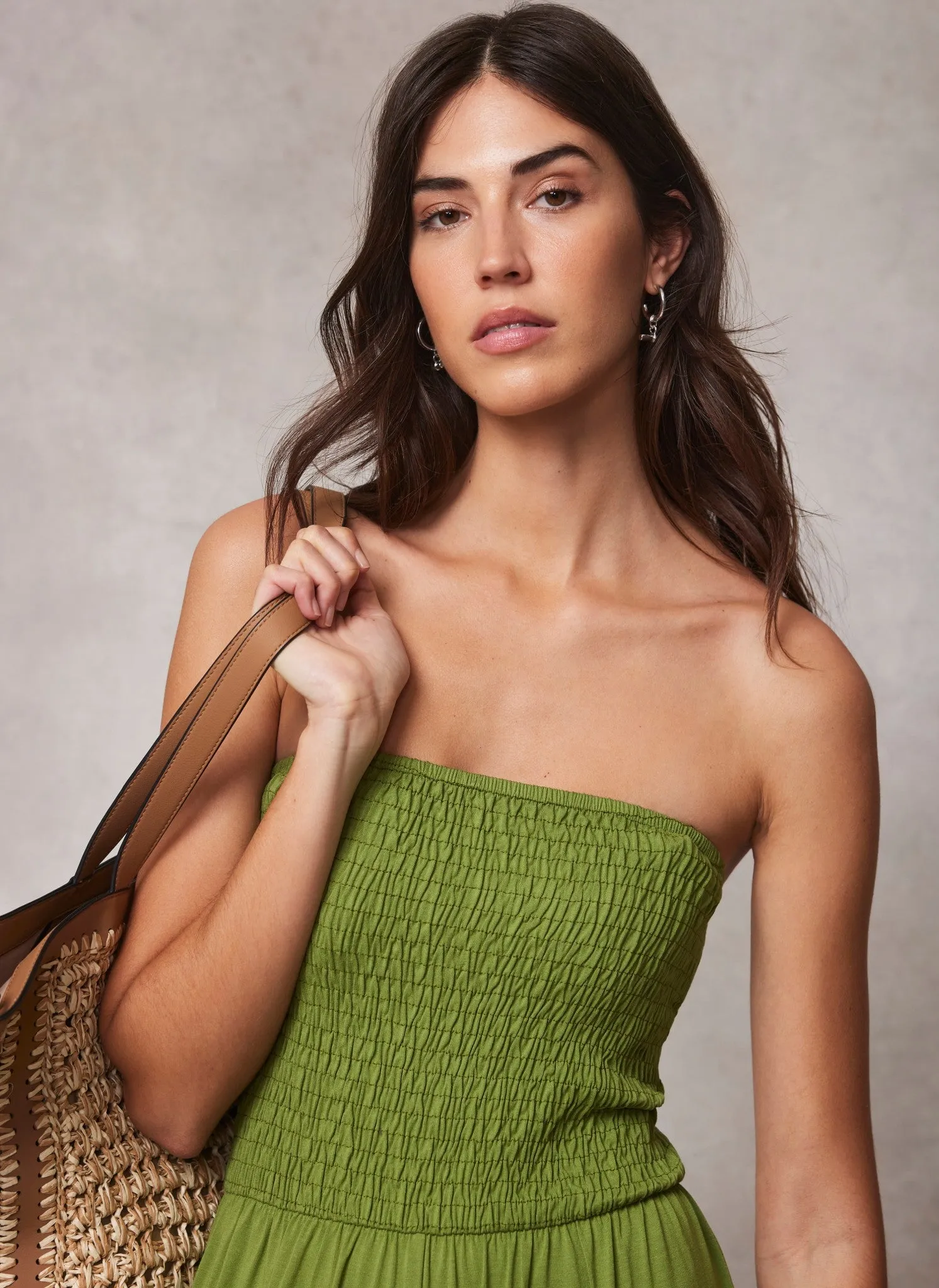 Green Jersey Bandeau Jumpsuit sold by Mint Velvet product image thumbnail 5