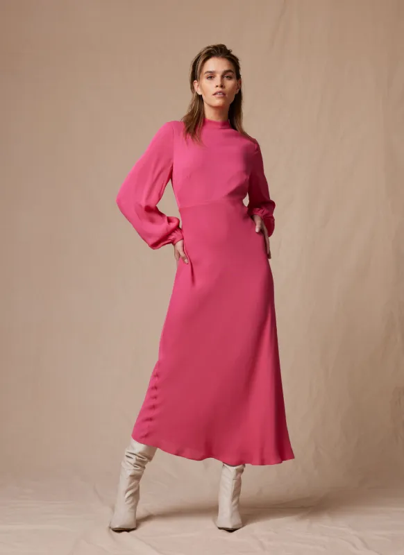 Pink Long Sleeve Midi Dress sold by Mint Velvet