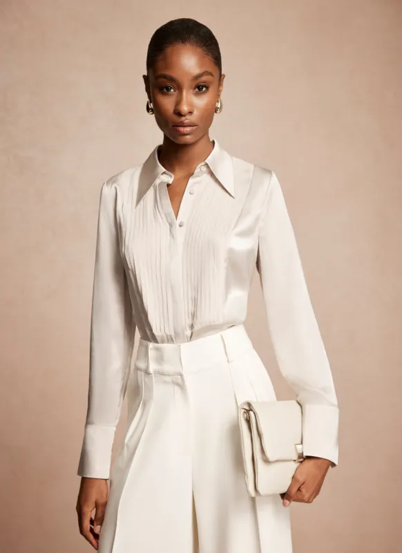 Neutral Silk Shirt sold by Mint Velvet