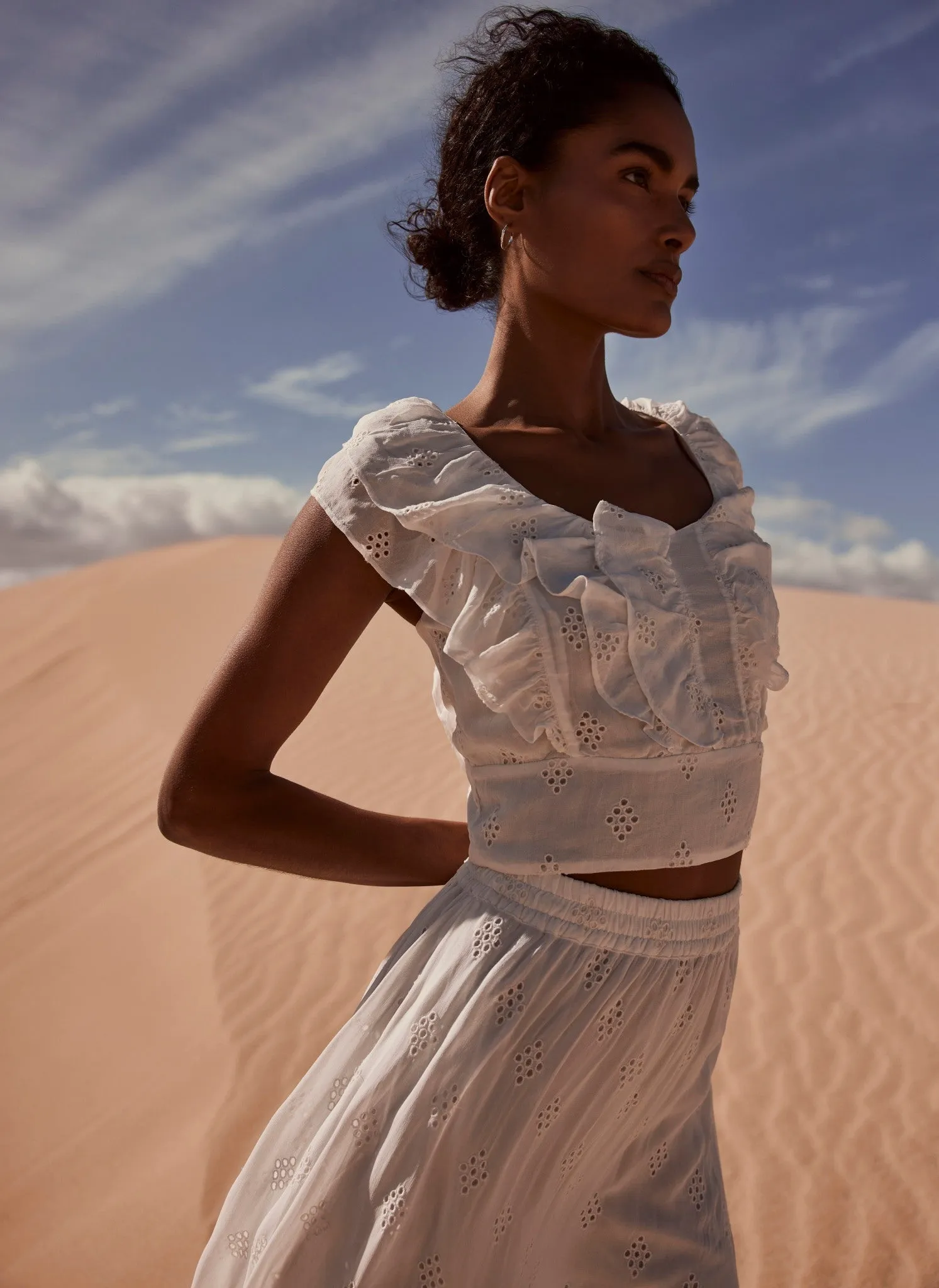 Cream Broderie Anglaise Maxi Skirt sold by Mint Velvet product image thumbnail 4