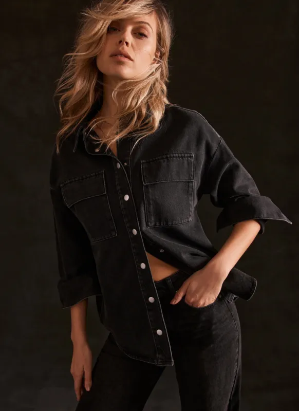 Washed Black Denim Shirt sold by Mint Velvet
