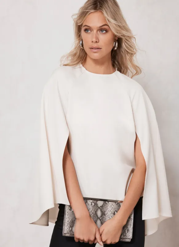 Cream Cape Sleeve Top sold by Mint Velvet