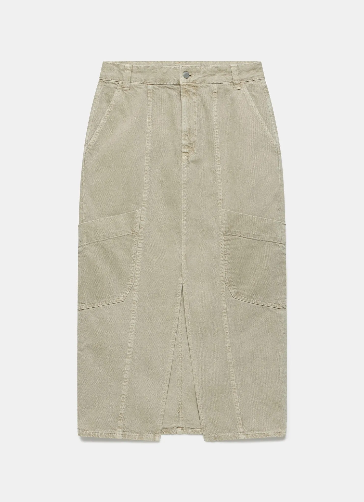 Khaki Cargo Denim Midi Skirt sold by Mint Velvet product image thumbnail 5