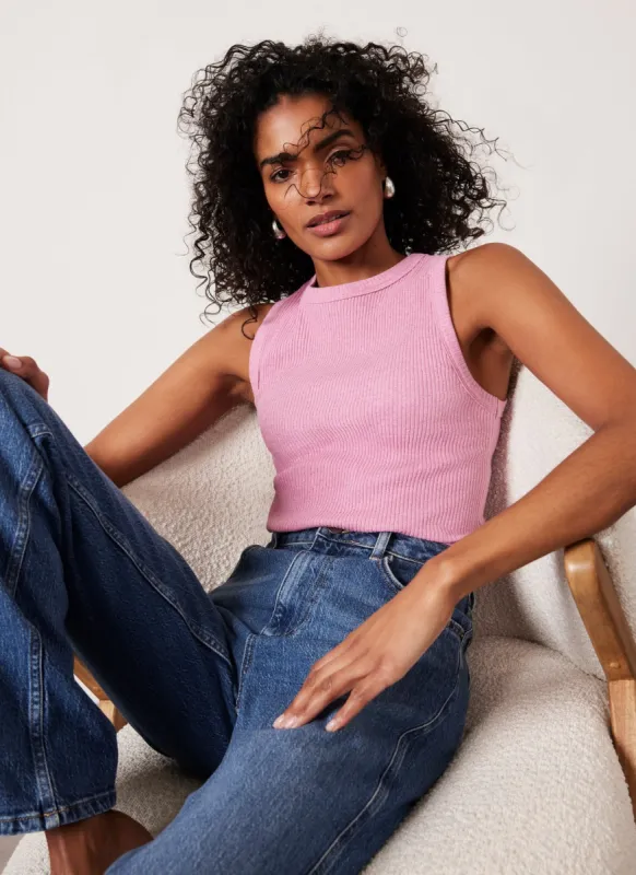 Pink Cotton Textured Vest sold by Mint Velvet