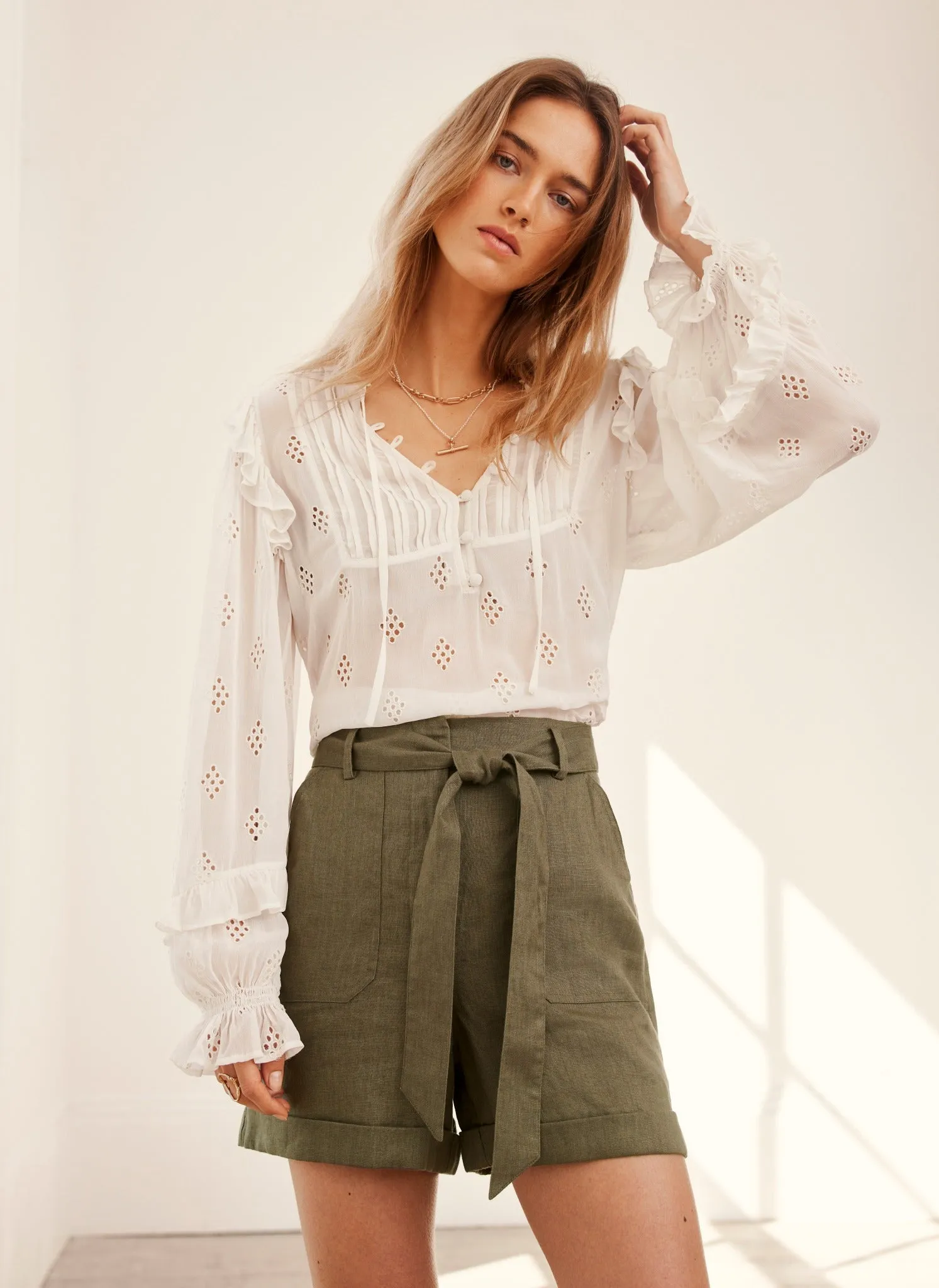 Cream Broderie Anglaise Blouse sold by Mint Velvet product image thumbnail 3