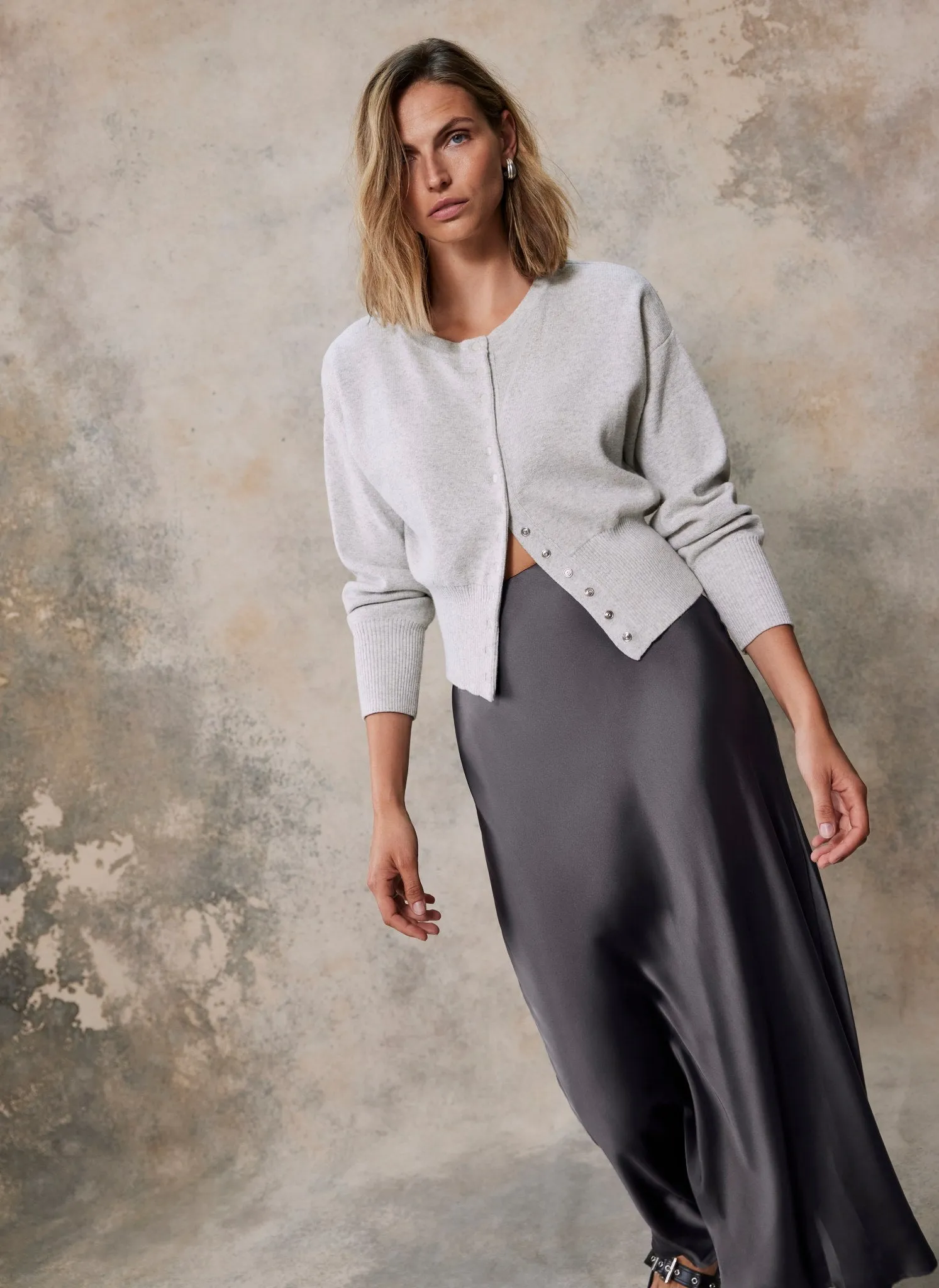 Grey Cotton Blend Cardigan sold by Mint Velvet product image thumbnail 2