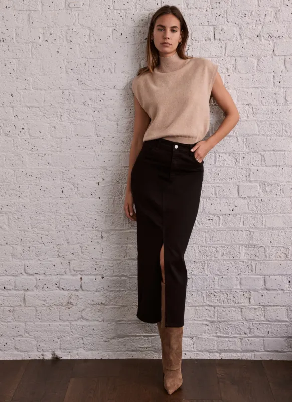 Beige Cotton Blend Capped Knit Top sold by Mint Velvet