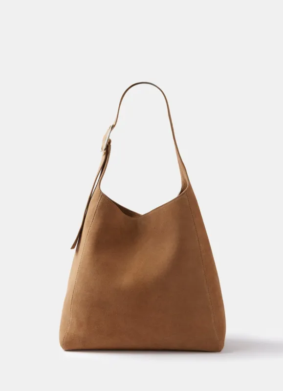 Tan Suede Shoulder Bag sold by Mint Velvet