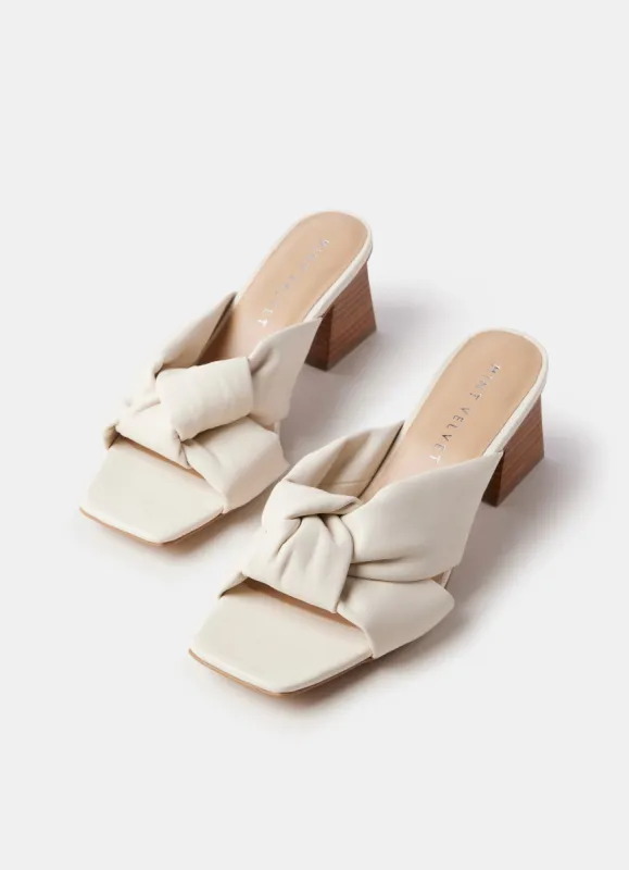 Beige Twisted Leather Mules sold by Mint Velvet
