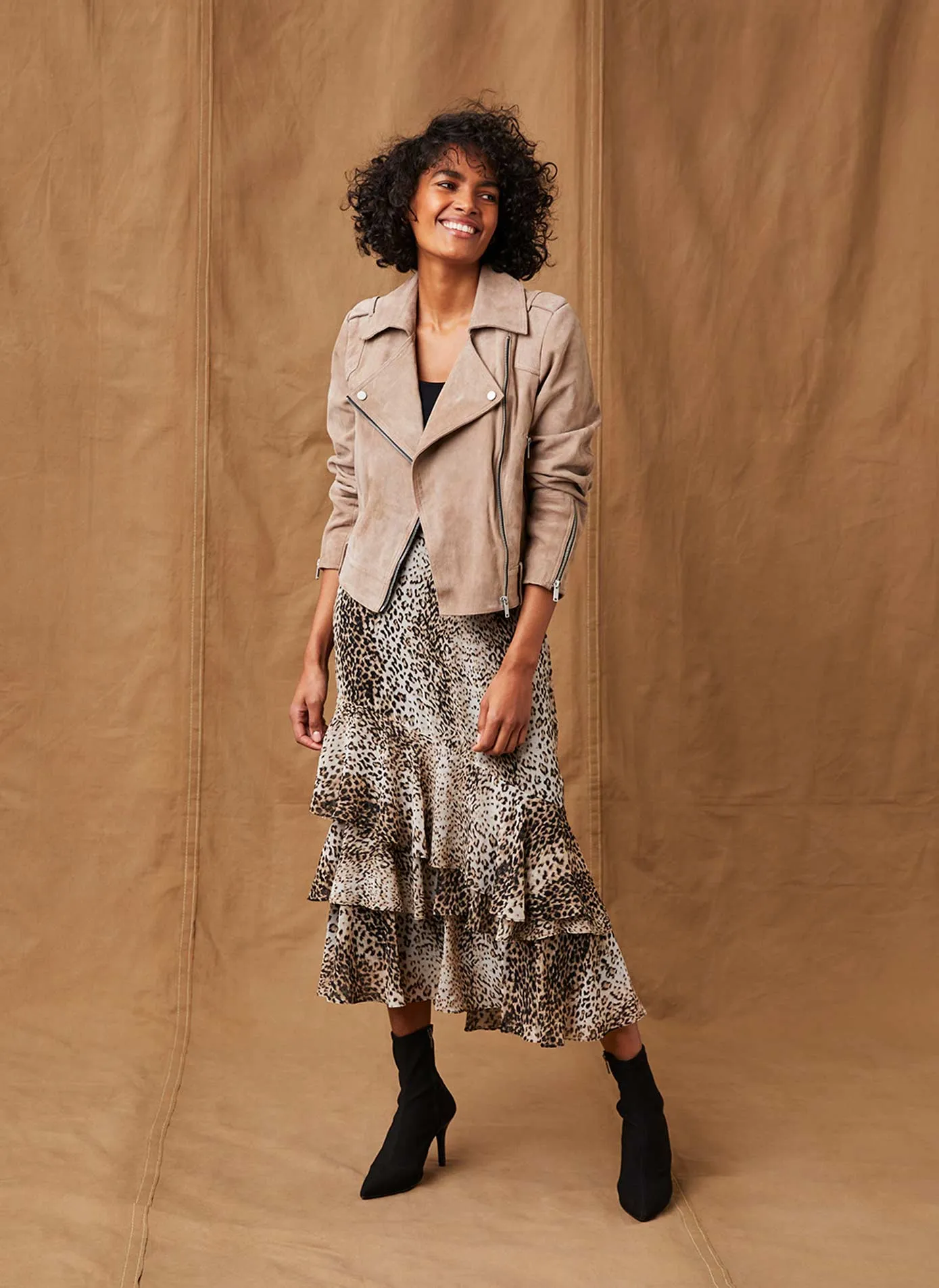 River Animal Ruffle Midi Skirt sold by Mint Velvet product image thumbnail 2