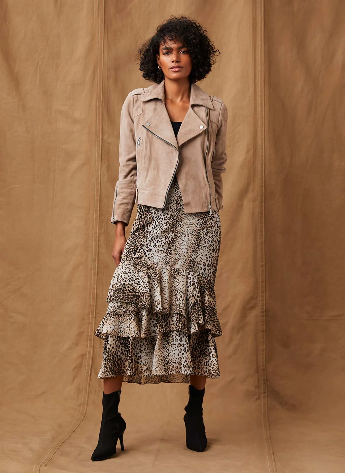 River Animal Ruffle Midi Skirt sold by Mint Velvet product image thumbnail 4