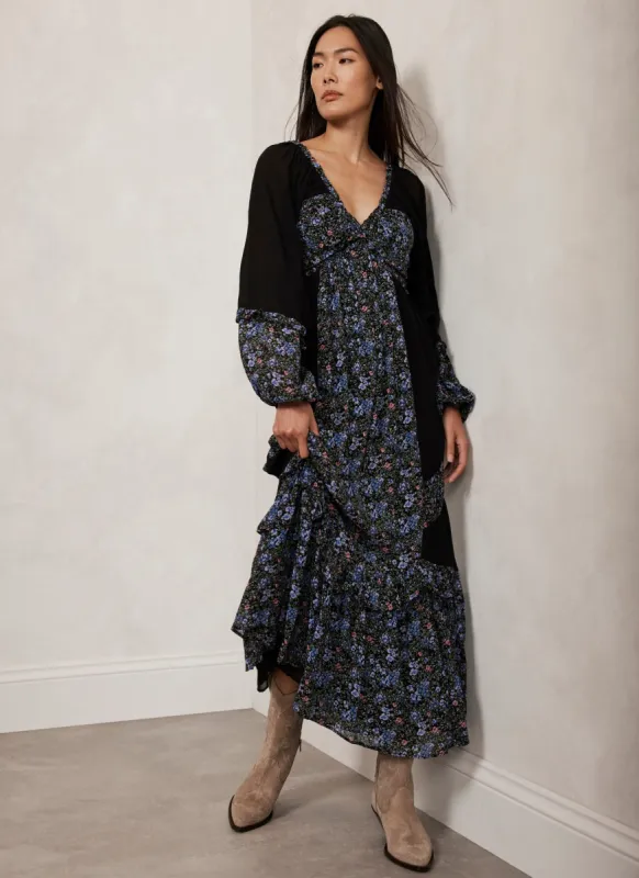 Black Floral Print Maxi Dress sold by Mint Velvet