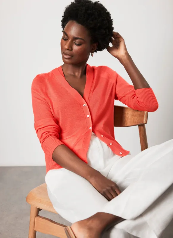 Orange Wool Blend Cardigan sold by Mint Velvet