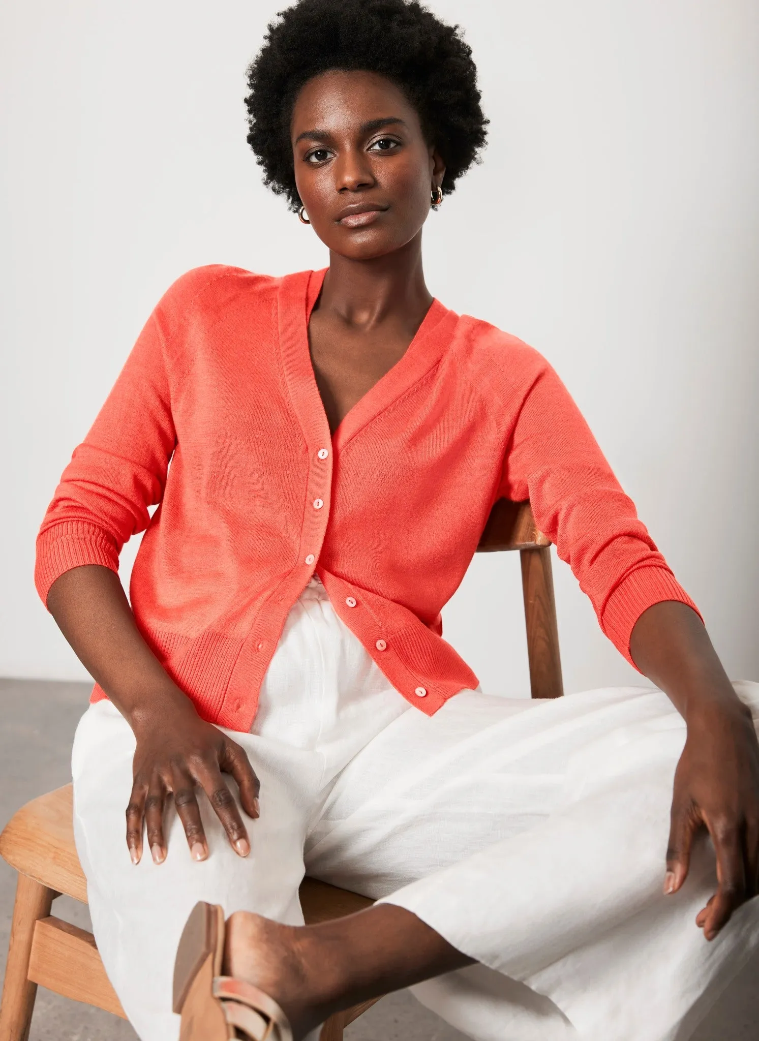 Orange Wool Blend Cardigan sold by Mint Velvet product image thumbnail 3