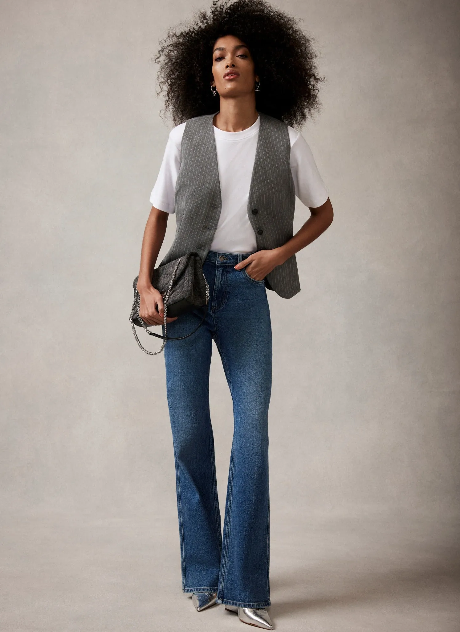 Grey Pinstripe Waistcoat sold by Mint Velvet