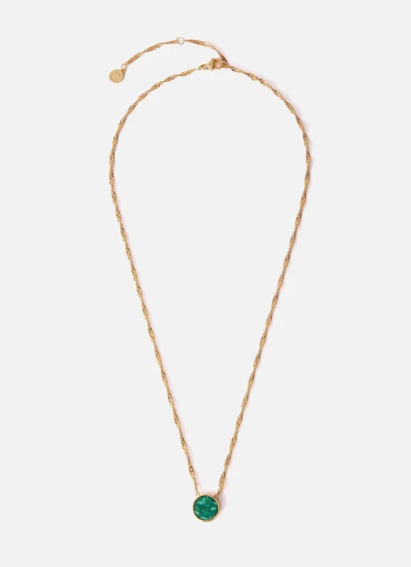 Gold Plated Green Necklace sold by Mint Velvet