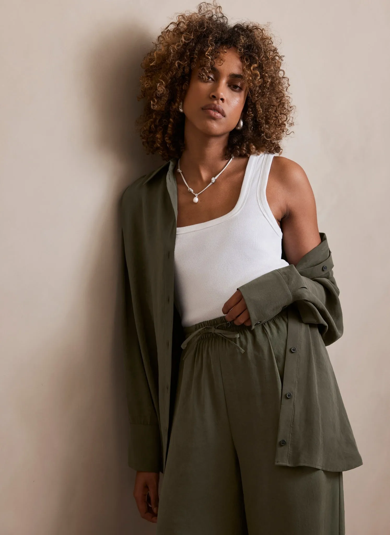 Khaki Oversized Pocket Shirt sold by Mint Velvet product image thumbnail 4