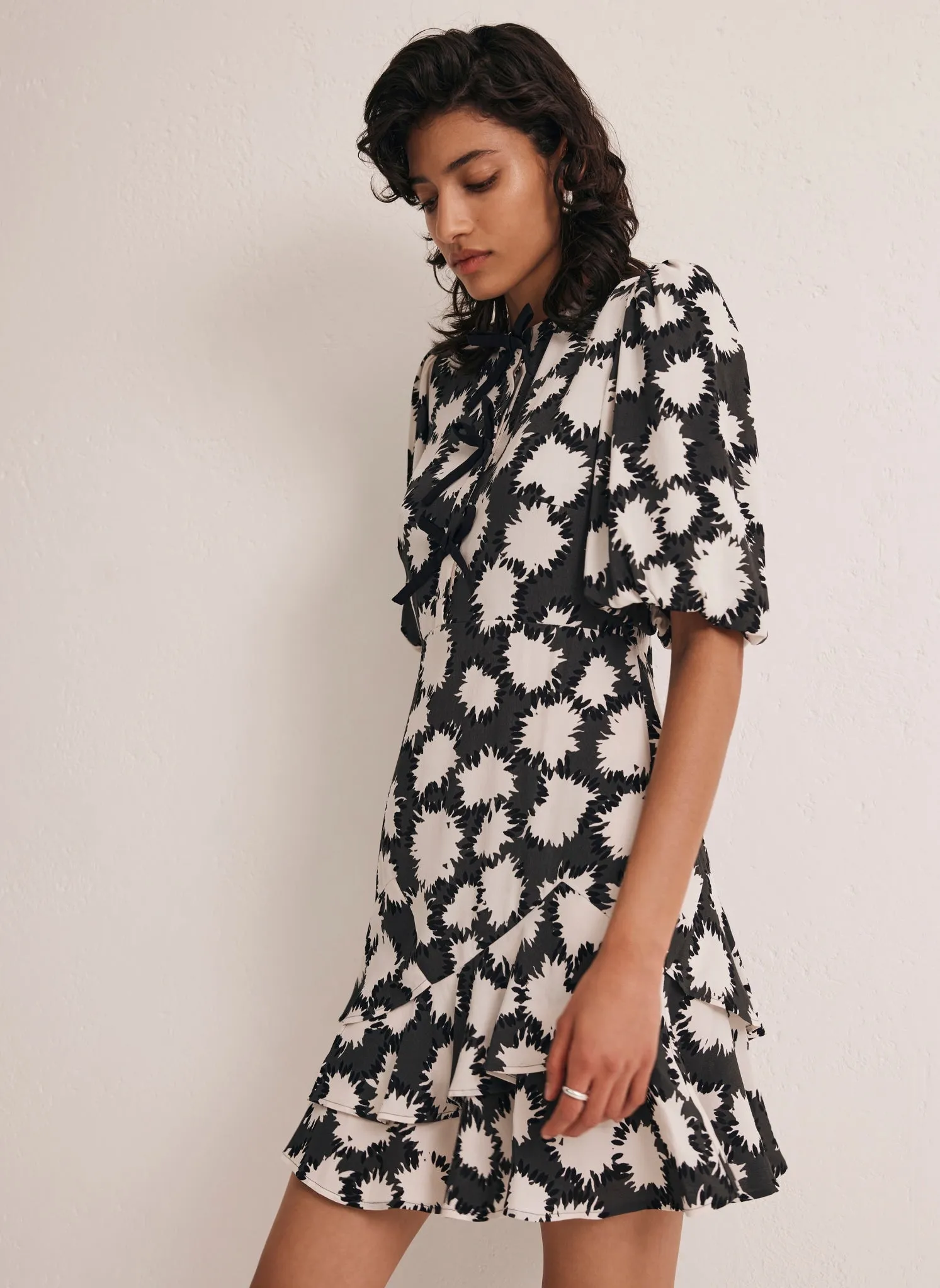 Black Abstract Print Mini Dress sold by Mint Velvet product image thumbnail 2