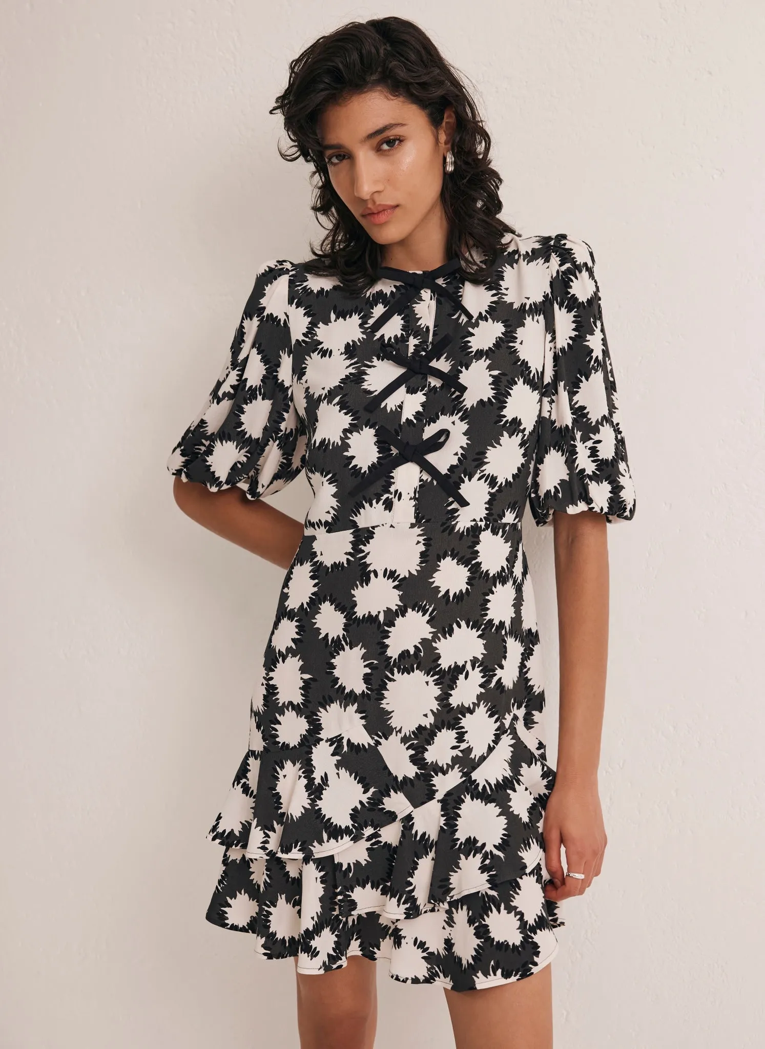 Black Abstract Print Mini Dress sold by Mint Velvet product image thumbnail 4