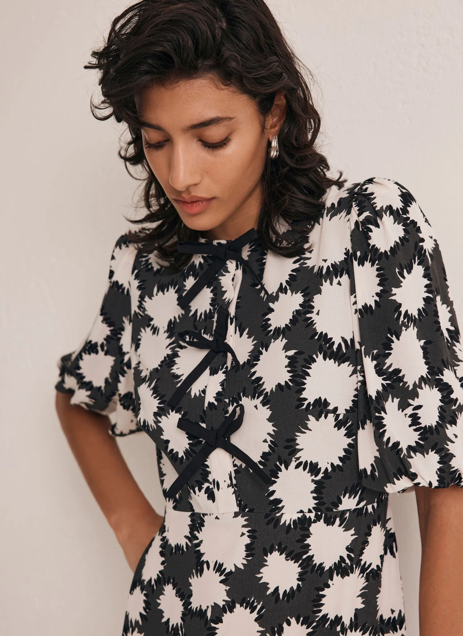 Black Abstract Print Mini Dress sold by Mint Velvet product image thumbnail 5