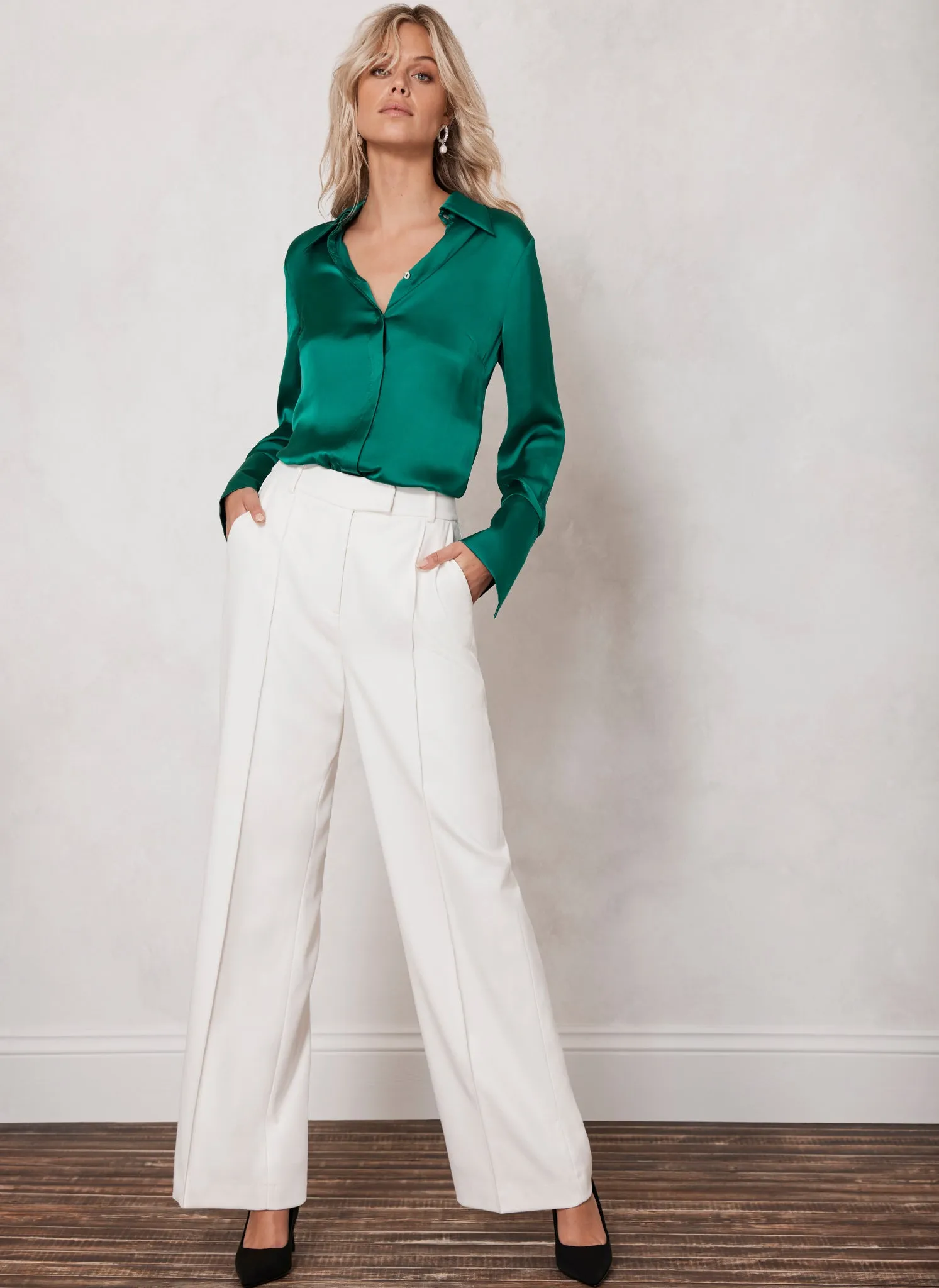 Green Satin Shirt sold by Mint Velvet product image thumbnail 3