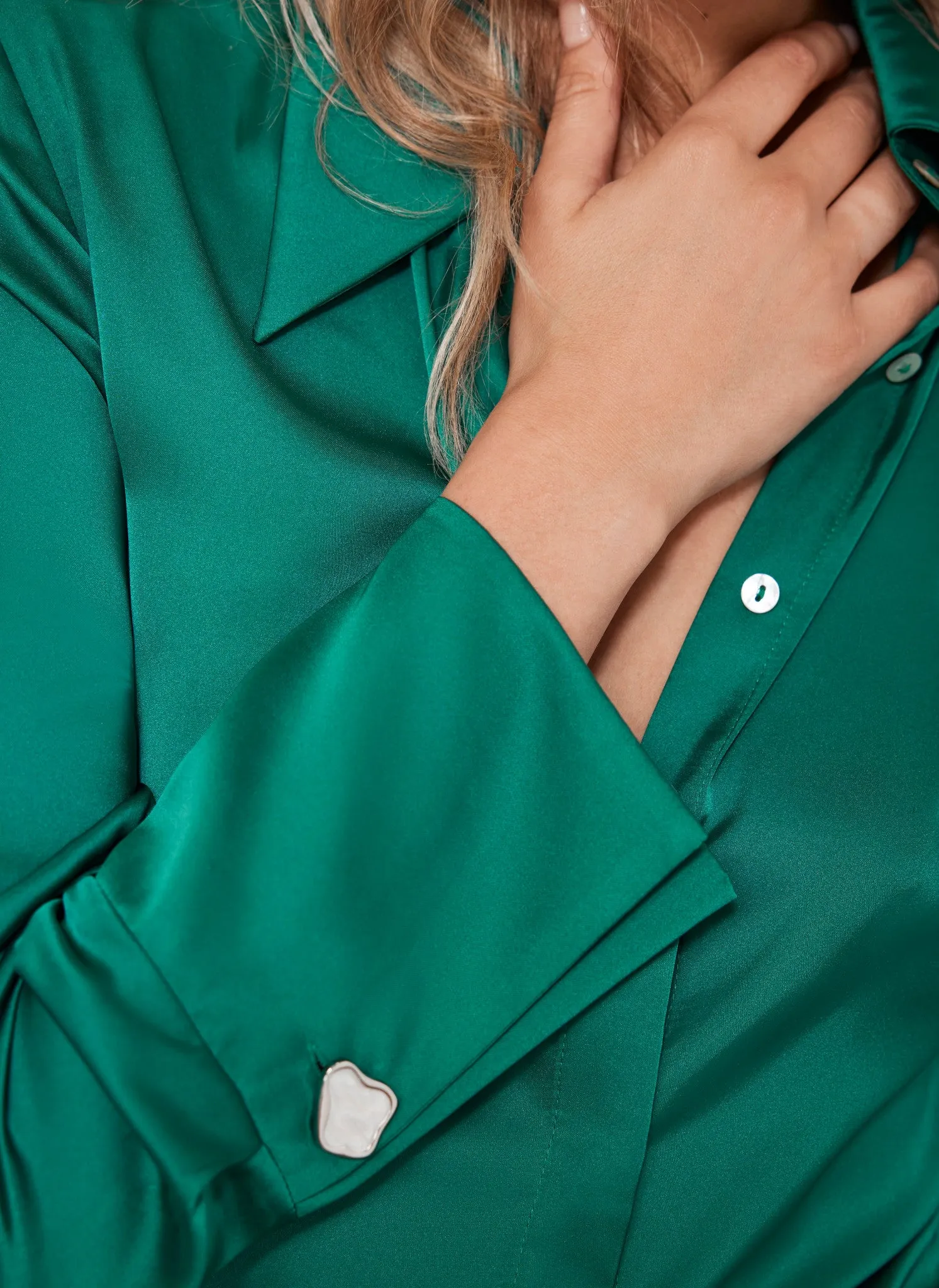 Green Satin Shirt sold by Mint Velvet product image thumbnail 4