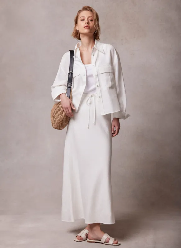 White Linen Maxi Skirt sold by Mint Velvet