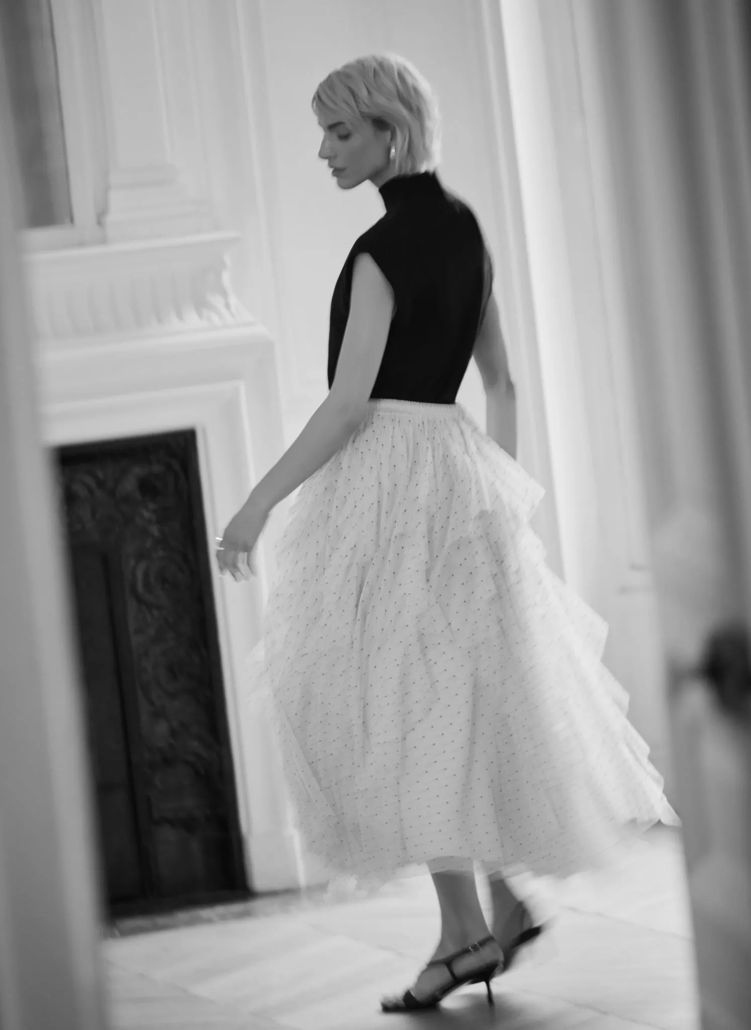 Cream Polka Dot Tulle Maxi Skirt sold by Mint Velvet product image thumbnail 3