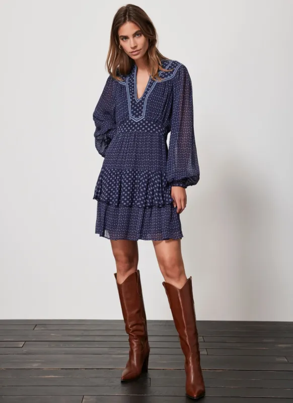 Navy Printed Mini Dress sold by Mint Velvet