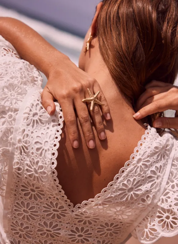 Gold Tone Starfish Ring made by Mint Velvet