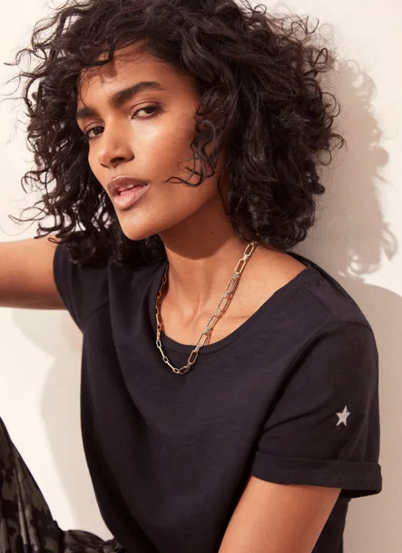 Navy Cotton Star T-Shirt sold by Mint Velvet