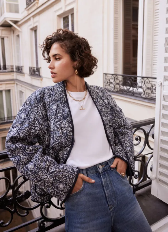 Blue Print Quilted Jacket sold by Mint Velvet