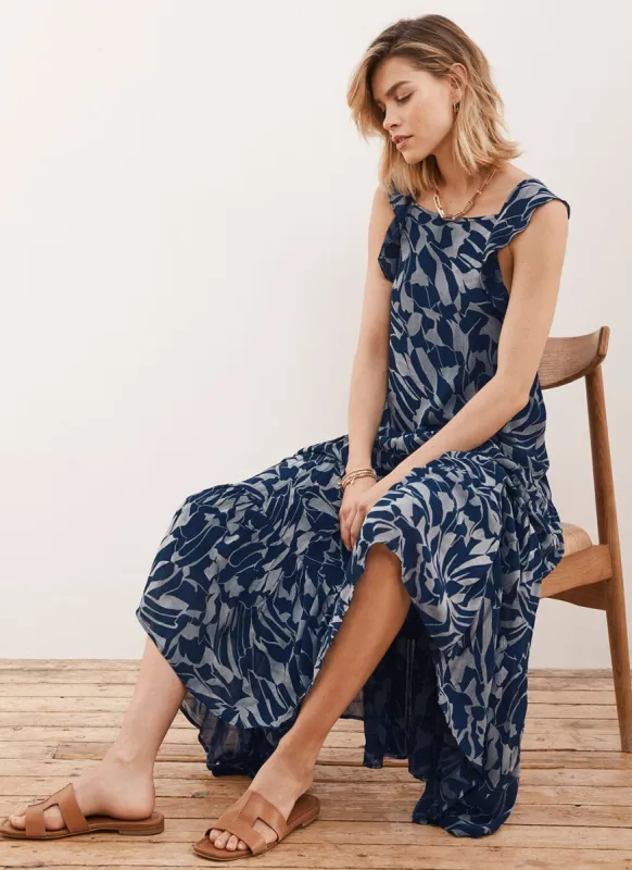 Luna Print Ruffled Maxi Dress sold by Mint Velvet