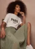 Khaki Pleated Midi Skirt sold by Mint Velvet