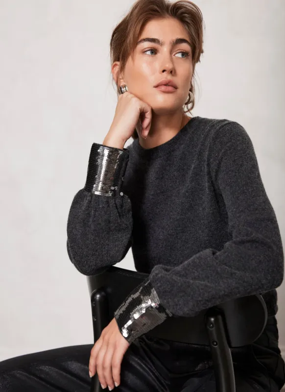 Grey Sequin Knit Jumper sold by Mint Velvet