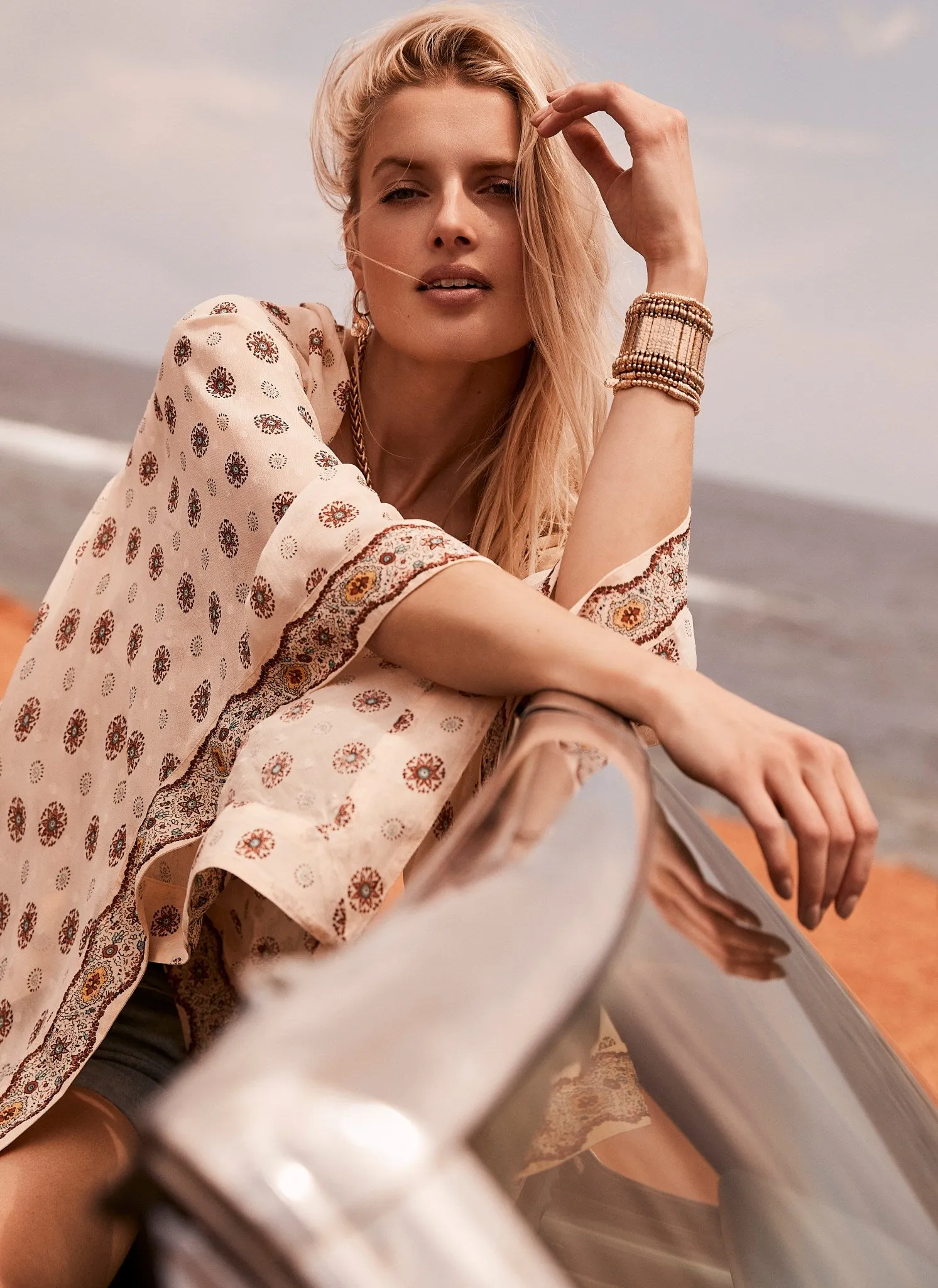 Neutral Print Kimono Top sold by Mint Velvet product image thumbnail 3