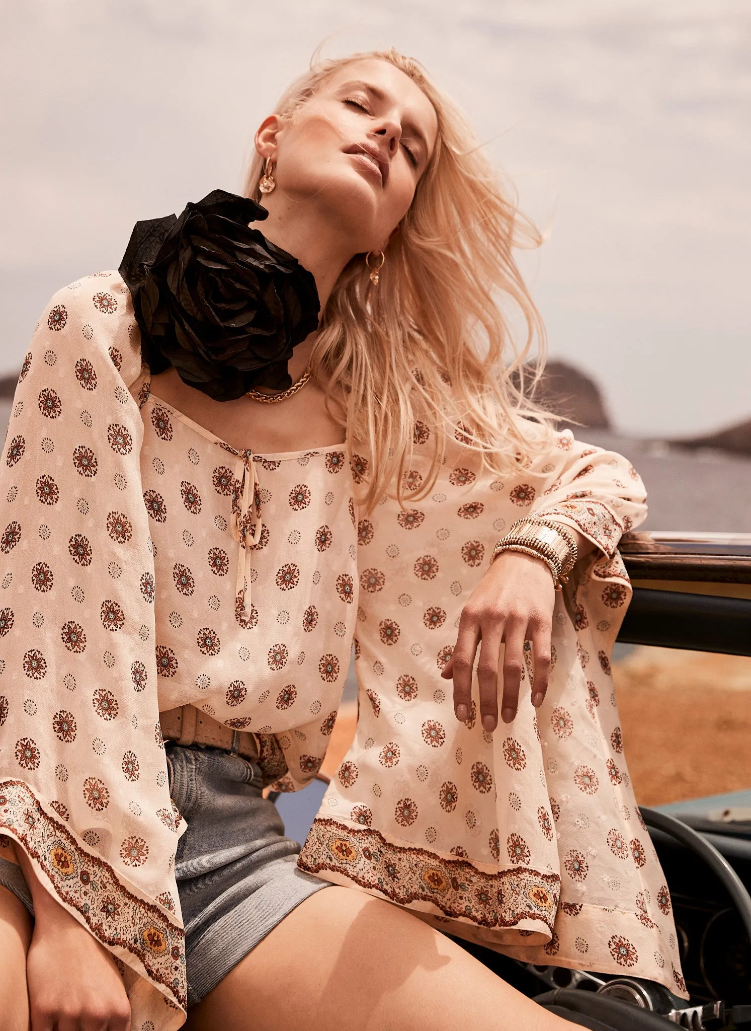 Neutral Print Kimono Top sold by Mint Velvet product image thumbnail 5