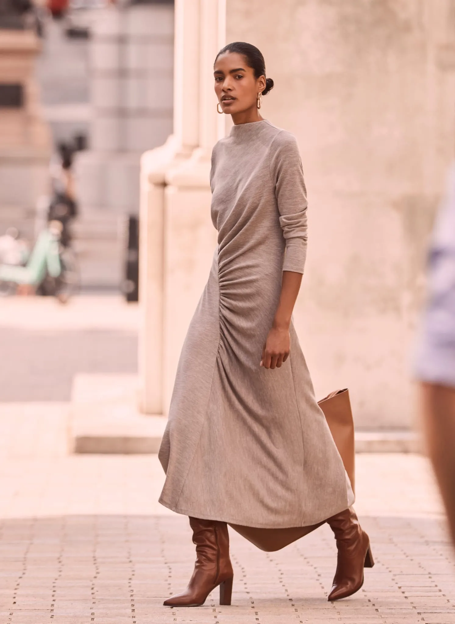 Neutral Jersey Midi Dress sold by Mint Velvet product image thumbnail 2