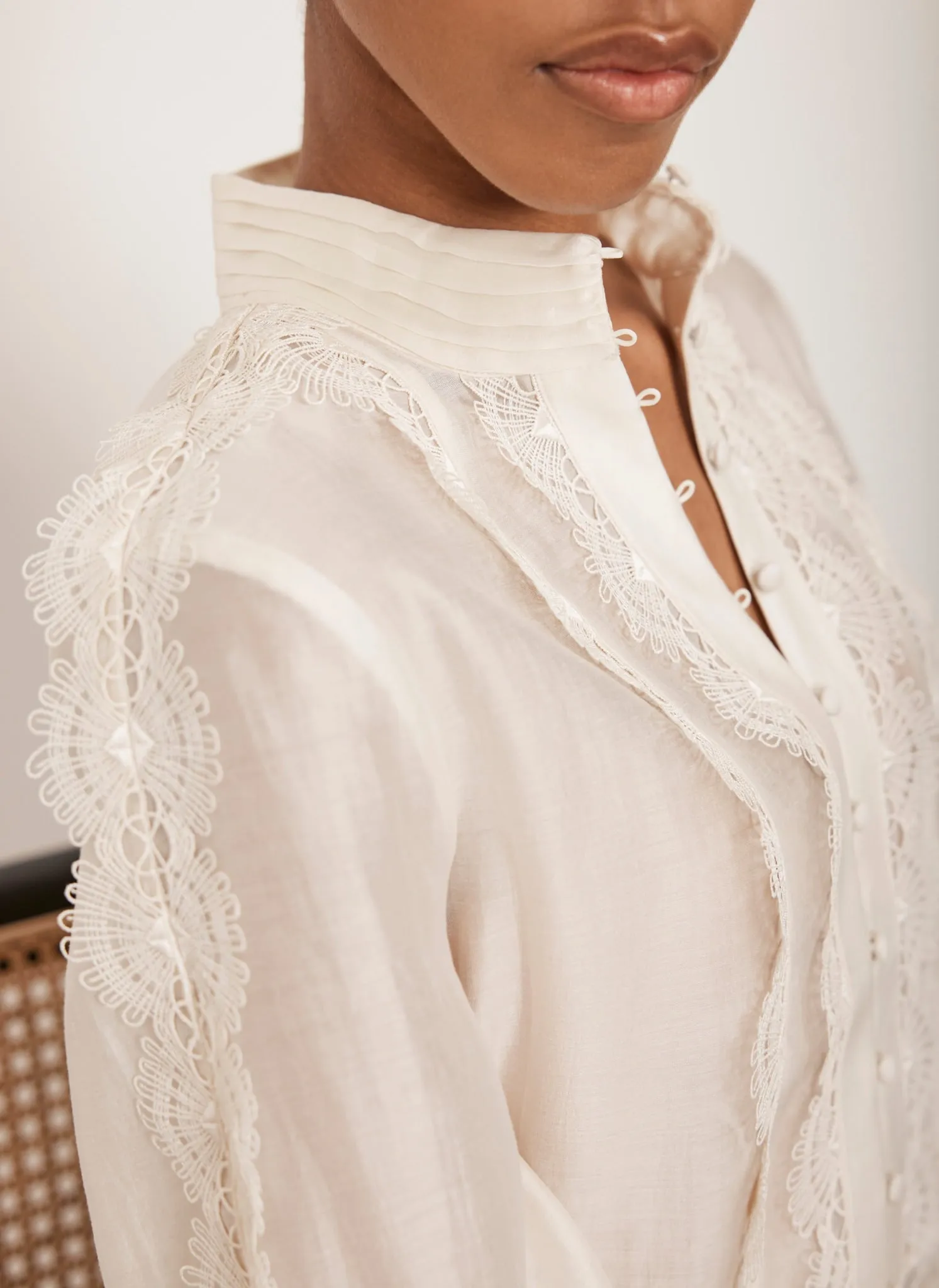 Cream Trim Detail Blouse sold by Mint Velvet product image thumbnail 5