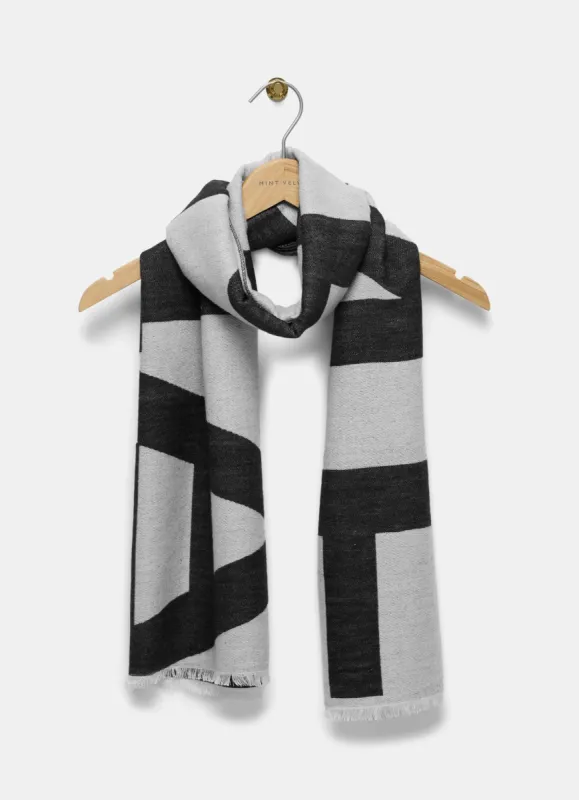 Black And Grey Alpine Scarf sold by Mint Velvet