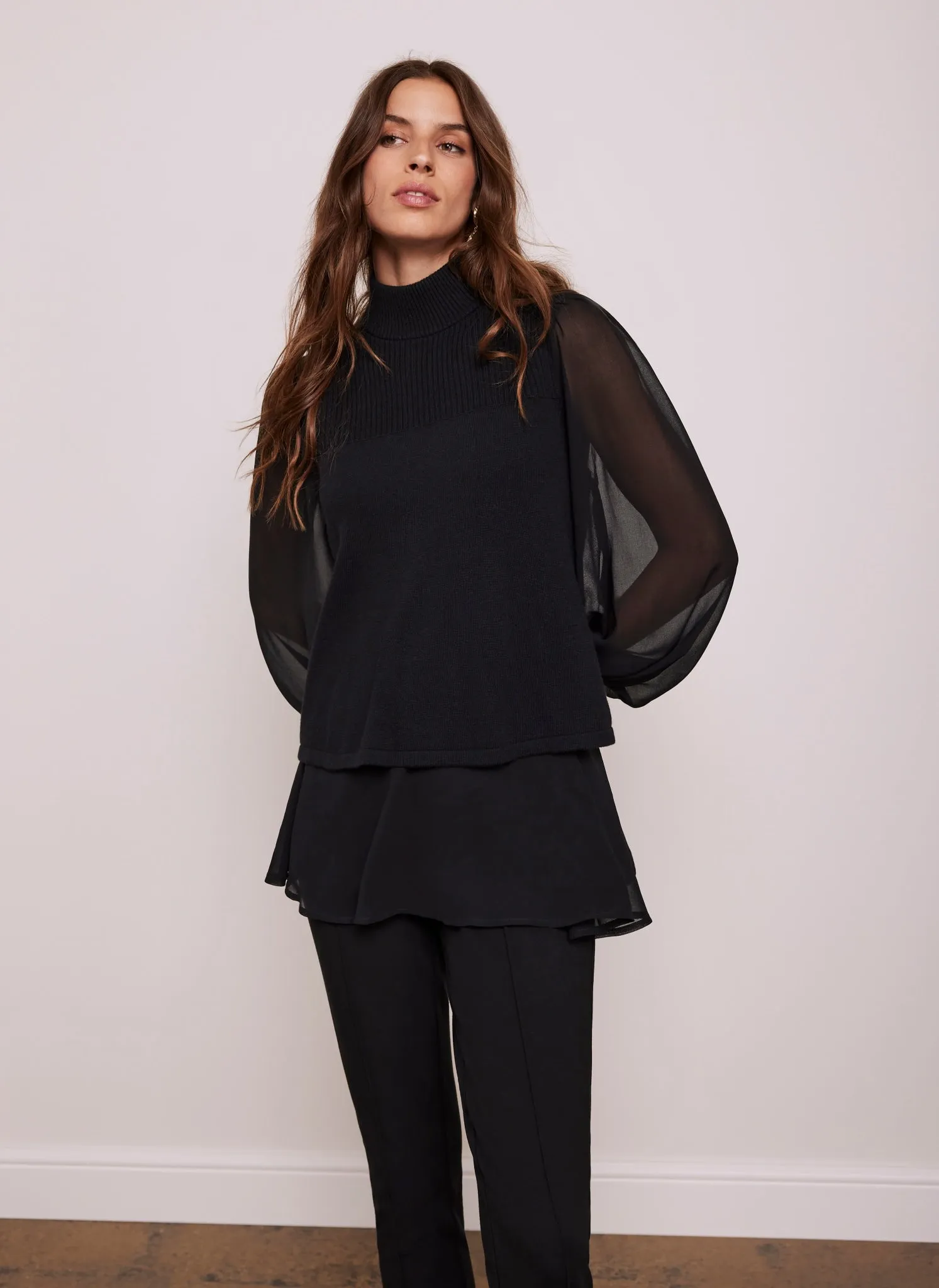 Black Cotton Blend Mix Knit Top sold by Mint Velvet product image thumbnail 5